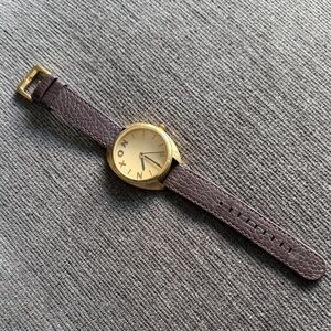 Nixon Gold Dial with Brown Leather Strap